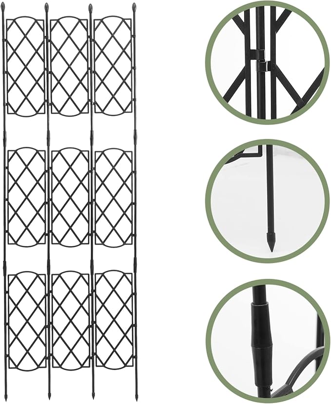 Yardwe Garden Supplies 1 Set Climbing Plants Trellis Metal Garden Plant Stands Trellis for Wisteria