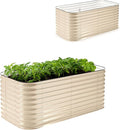 Epic Gardening 6-in-1 Modular Galvanized Raised Garden Bed Kit 29 Tall Metal Planter Box Durable Aluzinc Steel Raised Garden Bed Outdoor for Vegetables Herbs Flowers &amp Fruits - Medium Light C