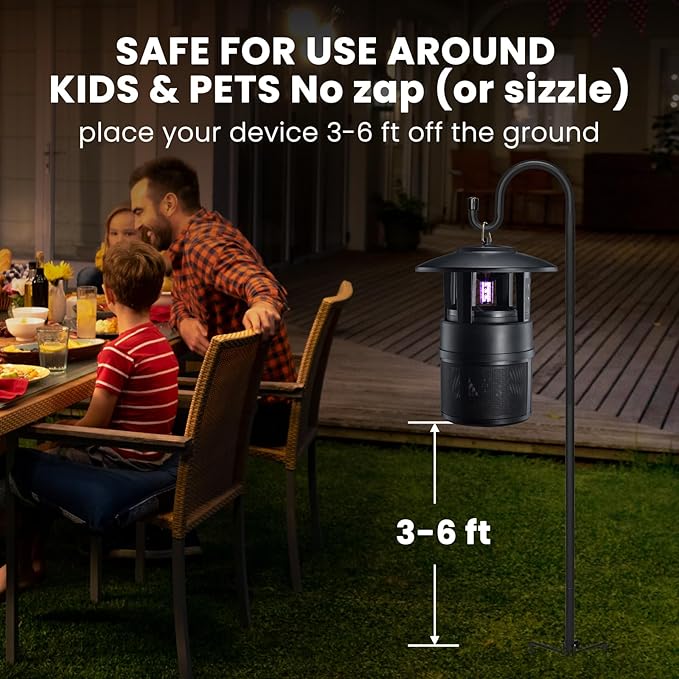 Mosquito Trap Outdoor Flying Insect Bug Trap with Lighting Sleep and Timer Functions Gnat Flies Moths Wasps Beetles Catcher Indoor Bug Mosquito Zapper Alternative Black