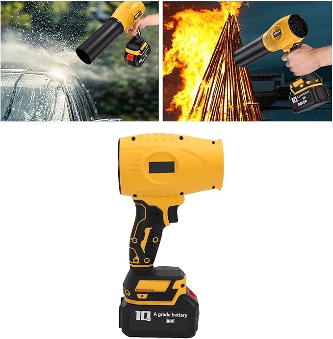Leaf Blower Cordless Handheld 800000 RPM Rechargeable with Extended Nozzle and 2 Batteries Lightweight Electric for Car Drying and Patio (US Plug)