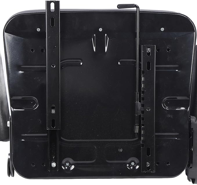 Generic Lawn Mower Fit for Seat Comfortable PVC Leather Universal Forklift Fit for Seat with Multi Angle Adjustment for Tractors Telehandler Backhoe Black (With armrest)