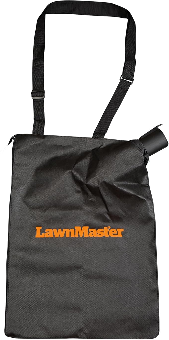 LawnMaster BV1210 Electric Blower Vacuum Mulcher 12 Amp 2-Speed Adjustment with Metal Impeller 240 MPH 380 CFM 16:1 Mulch Ratio with Collection Bag