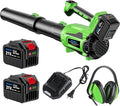 Leaf Blower Cordless Battery Leaf Blower with 2 * 6.0Ah Batteries and Charger 21V Brushless Electric Leaf Blowers with 5 Speed Levels and Turbo Mode for Lawn CareBlowing LeavesYard Cleanup