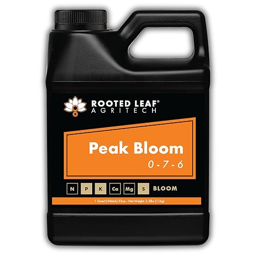 Peak Bloom - Carbon Based Liquid Flower Booster Fertilizer with Phosphorus and Potassium. Nutrition to Help Budding Plants Thrive Nutrients for Flowering Plant - Quart