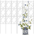 Outdoor Garden Trellis for Climbing Plants - White Foldable Rose &amp Vine Support for Walls Fences and Patios - Suitable for Roses Ivy and More(W60xH150CM(2.0x4.9FT))
