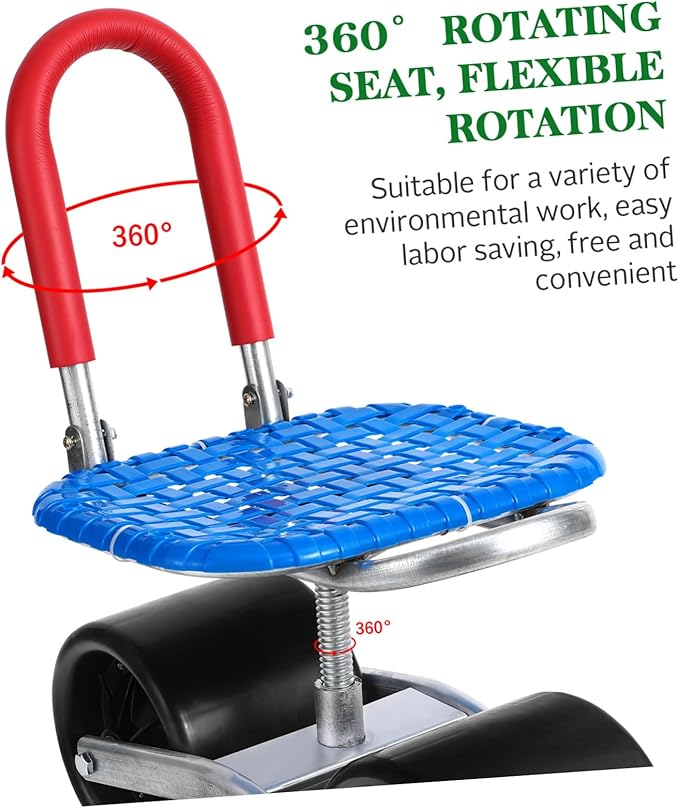 Height Adjustable Swivel Garden Stool with Wheels Portable Folding Gardening Chair for Compact Design for Outdoor Use Gardening Tool for Comfort and Convenience