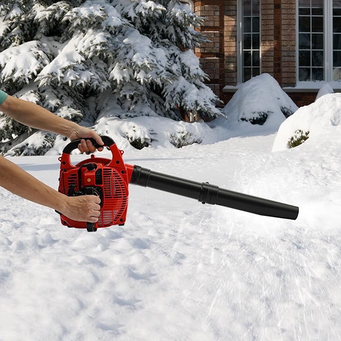 2-Stroke 25.4CC Gas Powered Leaf Blower 2-in-1 Handheld Leaf Blower &amp Leaf Vacuum Mulcher 275.45CFM Cordless Blower with Collection Bag for Lawn Yard Blowing Snow Dust Debris (260EBV)