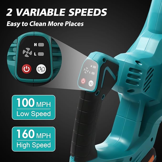 ALSO GO 20V Leaf Blower Cordless Electric Leaf Blowers with 2.0Ah Battery and Charger 480 CFM 160 MPH Battery Powered Leaf Blower Handheld Lightweight Blower for Lawn Patio Sidewalk Cleaning