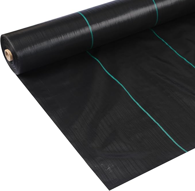 OUTLANE 3.2 OZ 4 x 300 FT Weed Barrier FabricHeavy Duty Landscaping Fabric Weed Block Ground Fabric for Driveway or Gardening