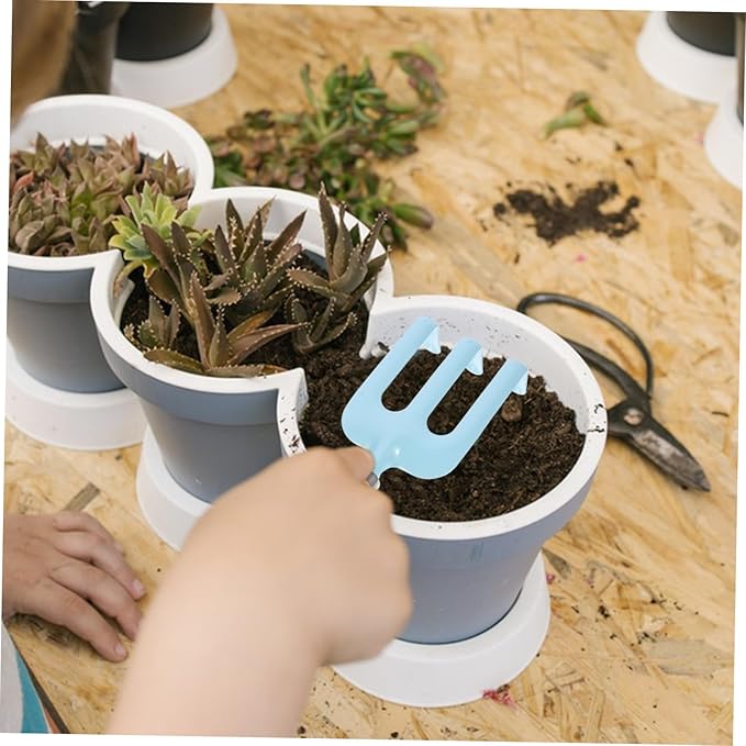 Garden Planting Tools Set with Wooden Handles Shovel Rake Watering Pot for Digging Play and Soil Transplanting Preschool Outdoor