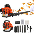 Backpack Gas Powered Leaf Blower 52CC 550CFM 2-Stroke Grass Lawn Blower Air Cooling Gasoline Backpack Grass Blower with Air-Cooled Snow Blower for Garden Care