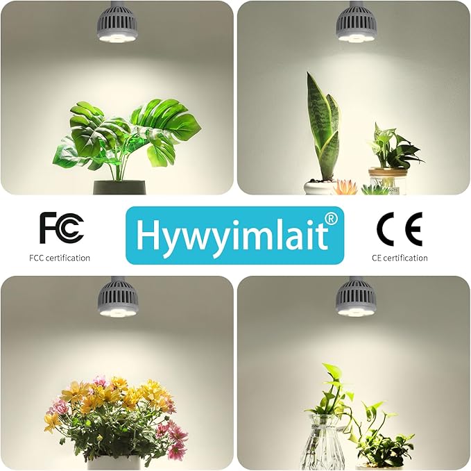 Grow Lights for Indoor Plants Full Spectrum 4000K 22W Plant Light Bulb with High PPFD E27 Base LED Energy Saving Grow Light Bulb for Seeding and Growing 2 Pack