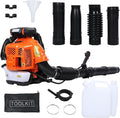 Leaf Blower 80cc 900cfm Gas Powered Backpack Leaf Blower 2 Stroke Gas Leaf Blower Rass Lawn Blower Backpack Snow Blower for Garden Powerful Clearing for Lawn Care Yard Dust Debris Orange