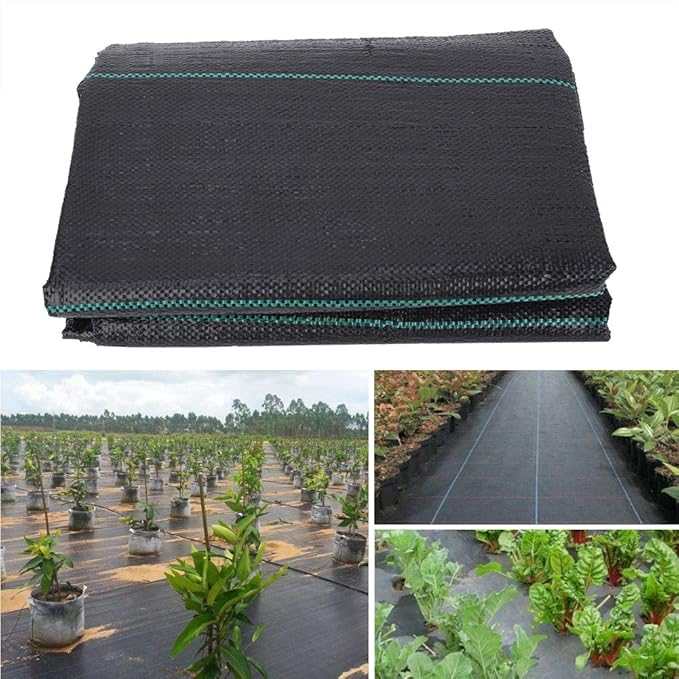 2X5M Garden Ground Weed Control Fabric Premium Landscape Ground Cover Heavy Duty Weed Barrier Fabric with High Strength Plastic Flat Yarn Excellent Water Permeability for Garden