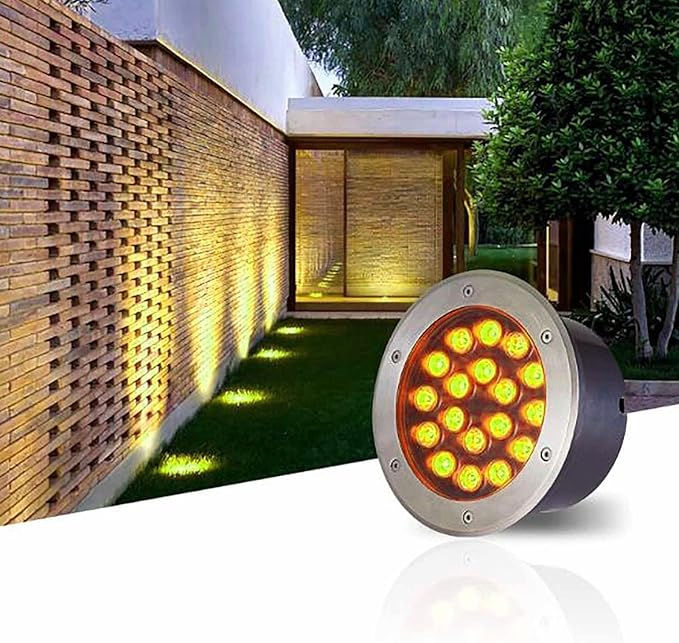 Underground Light LED - AC Embedded LED Spotlight IP67 Waterproof Ultra-Thin Underground Lighting Source Suitable for Outdoor Terraces Staircase Landscape LWarm White 9W