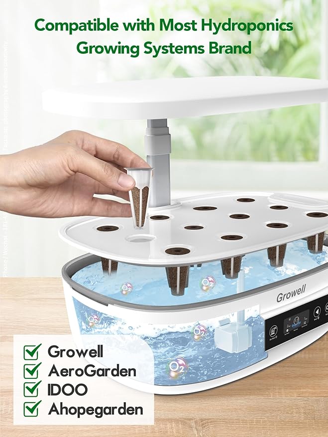 16 Pods Hydroponics Growing System Kit &amp Grow Sponges 120 Pcs