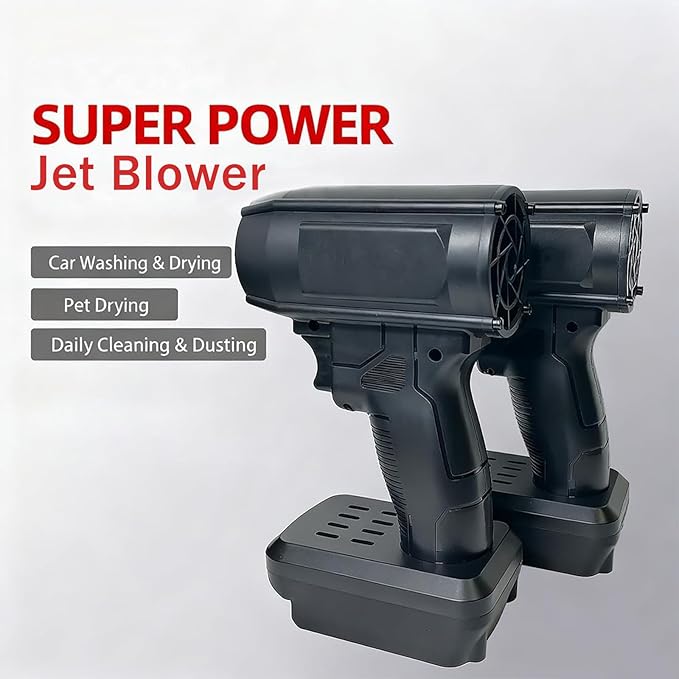 2026 Upgrade Jet Blower 2.0 Electric Leaf Blower Cordless Portable Handheld Blower High-Power Car Blower for Drying 160000 RPM 200 MPH for Car Patio Snow Dust Lawn Dryer (for Makita)