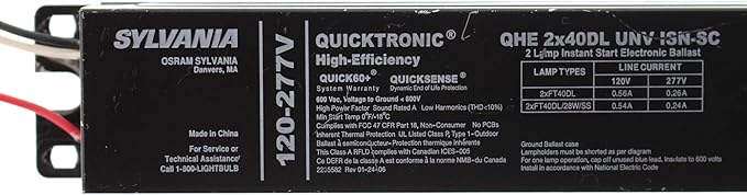 Sylvania 49429 - QHE2X40DL/UNVISN-SC T8 Fluorescent Ballast