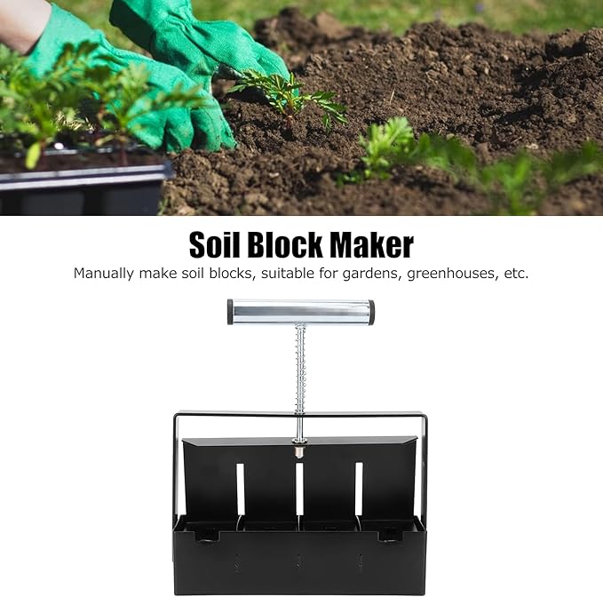 Tyenaza Manual Soil Blocker Plant Seedling Soil Blocking Tool for Garden Yard Lawn Greenhouse