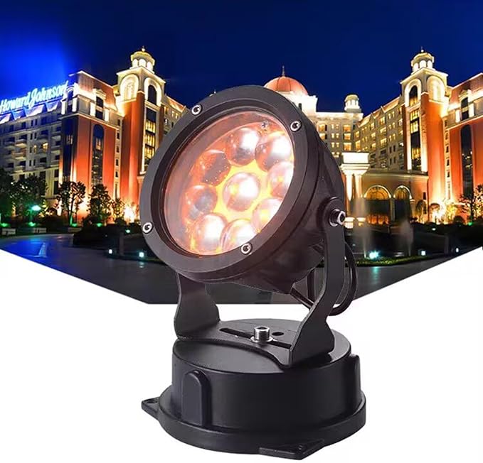 LED Beam Spotlight Round Outdoor LED Spotlights Decorative Waterproof Lamp Adjustable Angle Landscape LightsBlue-36W(AC)