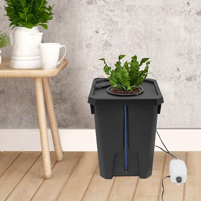 Hydroponics Growing System 7.13Gallon Automatic Recirculating Drip Garden System with 8W Air Pump Top Drip Kit Culture Bucket System for Greenhouse Garden Balcony 1 Bucket