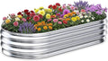 Galvanized Raised Garden Bed Outdoor 5x2.5x1ft Metal Heavy Duty Planter Boxes for Gardening Easy Assemble Small Oval Plant Container Kit for Vegetables Flowers Fruits Silver 1 Pack
