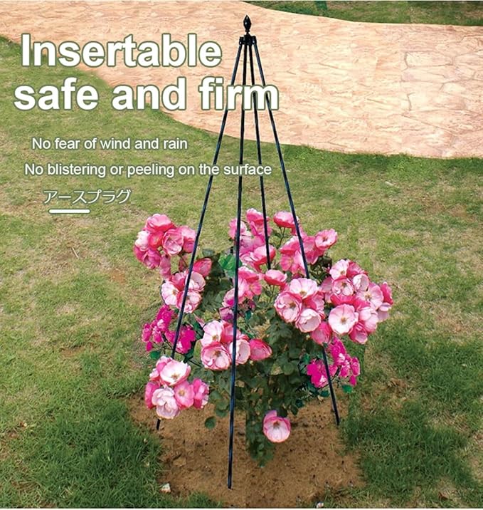 1 PC Garden Trellis Garden Obelisk Trellis for Climbing Plants Rustproof Teepee Plant Support Cage for Indoor and Outdoor Climbing Plants(3.9FT)(Size:180cm/70.8in)