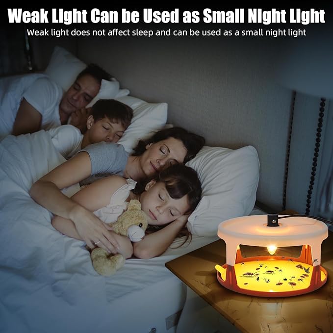 4 Pack Flea Traps for Inside Your Home Flea Light Trap for Indoor Flying Insect Control Trapper with 12 Bulbs 12 Sticky Pads Refills Bed Bug Trap for House Indoor