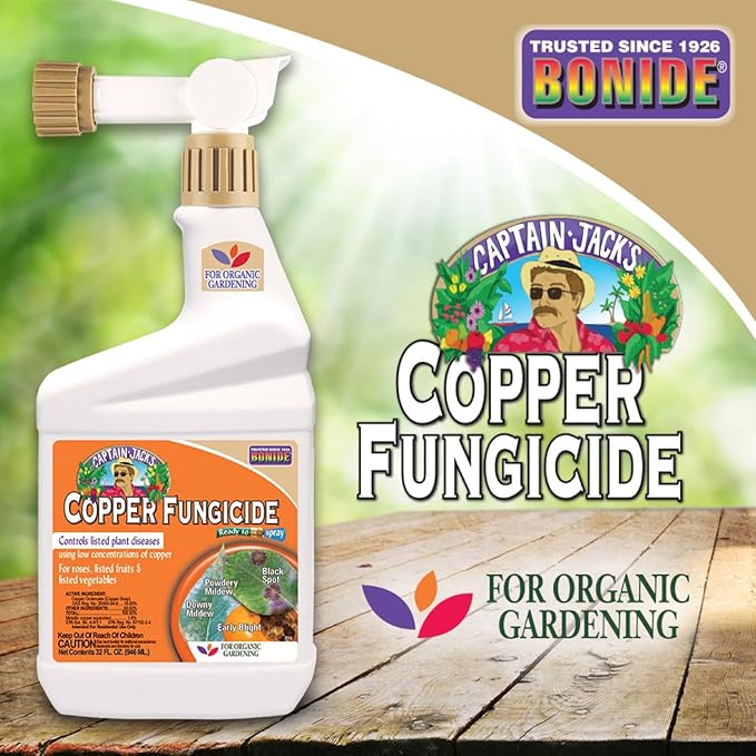 Bonide Captain Jack's Copper Fungicide 32 oz Ready-to-Spray Disease Control Solution for Organic Gardening Controls Leaf Curl