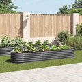 Large Grey Galvanized Steel Garden Raised Bed – Outdoor Planter Box with Powder-Coated Finish Ideal for Veggies Herbs and Flowers 126 x 31.5 x 17.3 Inches Perfect for Patio &amp Backyard Enthusi