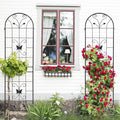 Sturdy Metal Garden Trellis for Climbing Plants – Rust-Resistant Outdoor Plant Support with Decorative Lattice Design (2 Pack-Black)