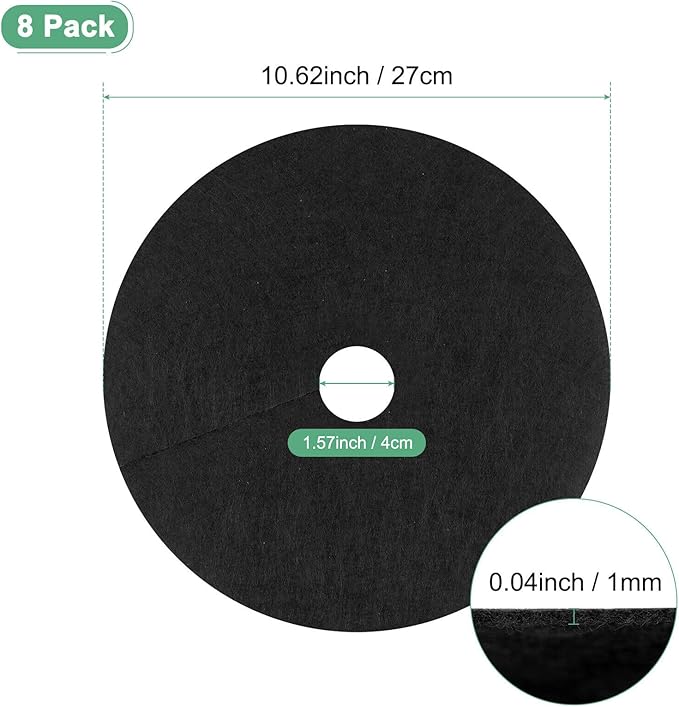 Home and Garden Parts 8 Pack Tree Cover Ring 10.6 Inch Tree Protector Apply to Weed Fabric Black #CN/251024/11947