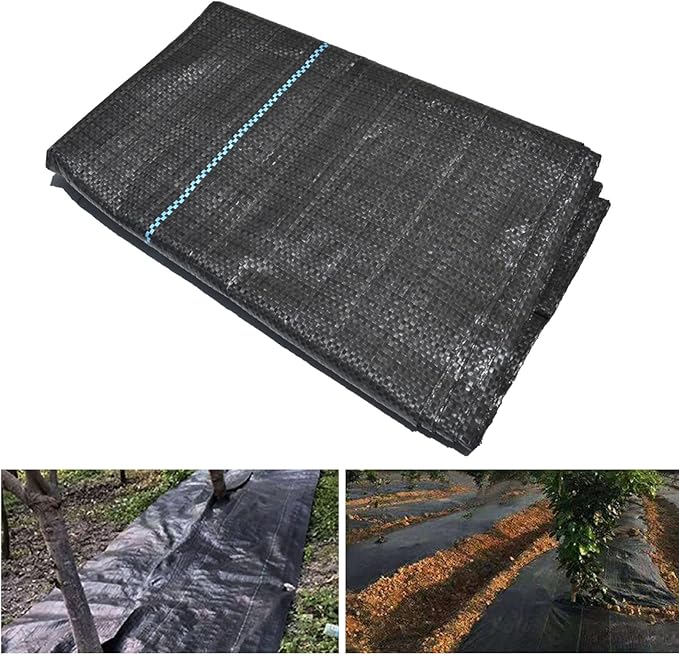 Garden Weed Barrier Landscape Fabric 5FT x 16FT Heavy Duty Cloth Weed Block Gardening Mat Polypropylene Woven Ground Cover for Flower Bed Driveway Landscaping Gardening Outdoor Projects