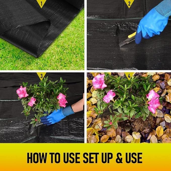 3FT x 300FT Weed Barrier Landscape Fabric 3.2oz Premium Heavy Duty Garden Cloth Ground Cover for Gardening Farming