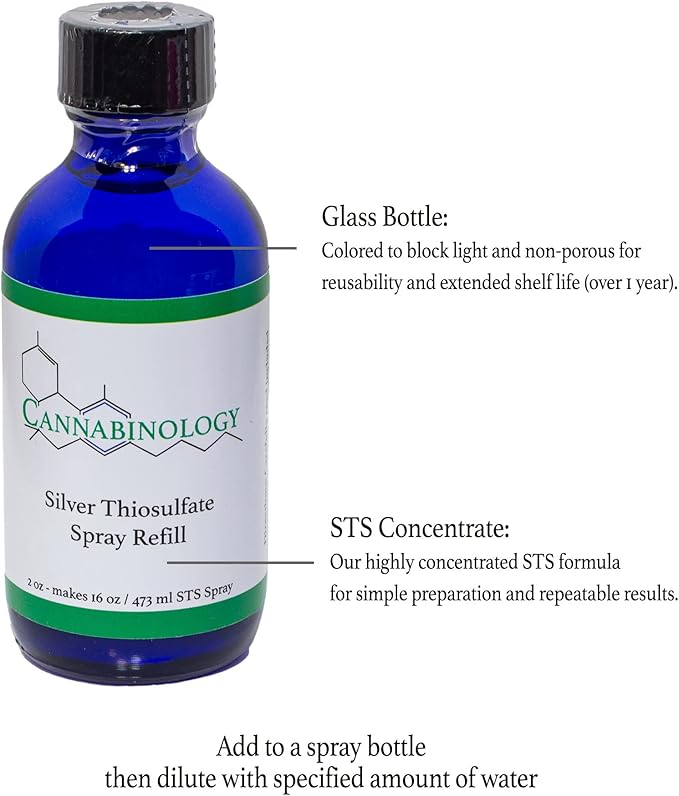 (2 Pack)16 oz Refill - 2 oz/60 ml Silver Thiosulfate Solution (Makes 16 STS Spray) | Feminized Seed Spray |STS Kit Make Seeds Reversal (16 Only) Only