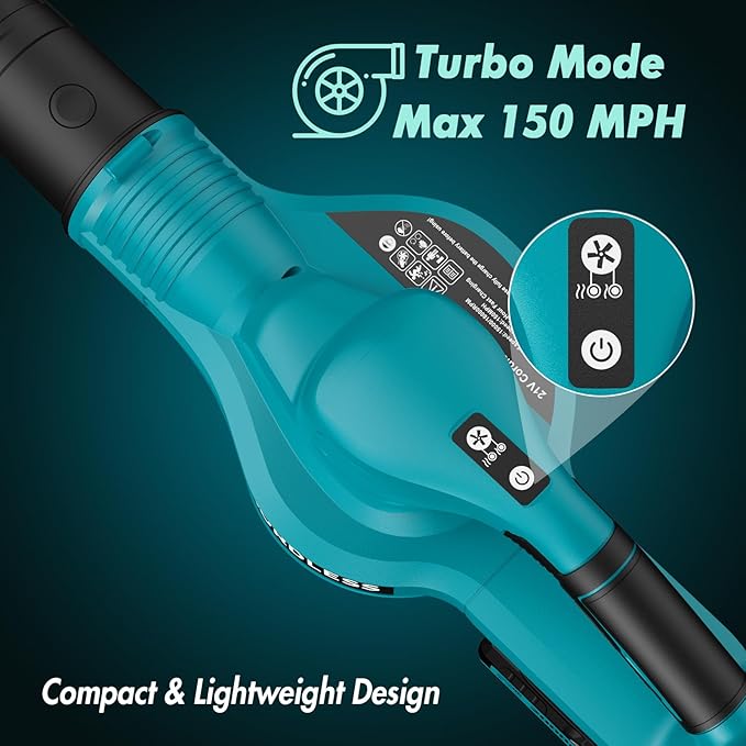 Leaf Blower Cordless - 21V Powerful Electric Leaf Blower with 2 Batteries and Charger 2 Speed Modes 2.0Ah Lightweight Battery Powered Leaf Blowers for Lawn Care Patio Dust Blowing Leaves