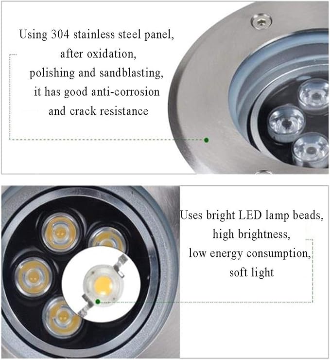 LED Garden Landscape Light - 85-265V Recessed Floor Light IP67 Waterproof Buried Lamp Gardens Adjustable Angle Underground Light High Brightness In Ground LED Lights(Blue Light18W)