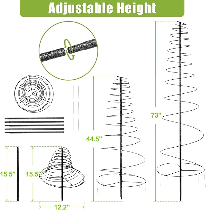 Trellis for Climbing Plants Outdoor or Indoor2 Pack 73inch Tall Garden Trellis for Climbing PlantsMetal Plants Trellis Support for Vine VegetablesFlowers