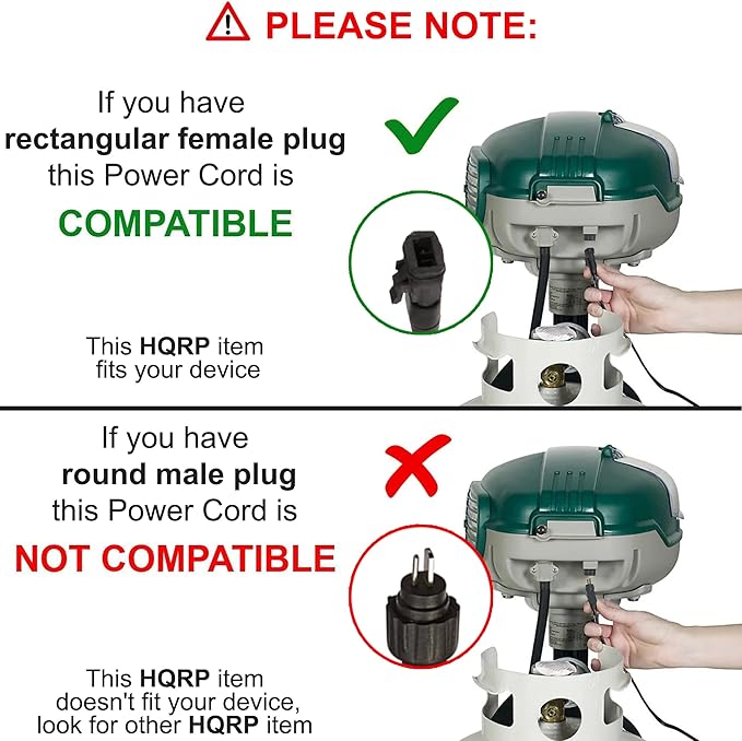 HQRP 50 Ft Power Cord Compatible with Mosquito Magnet MM120001 Defender Patriot Liberty Traps AC Adapter 120001 ETL Listed