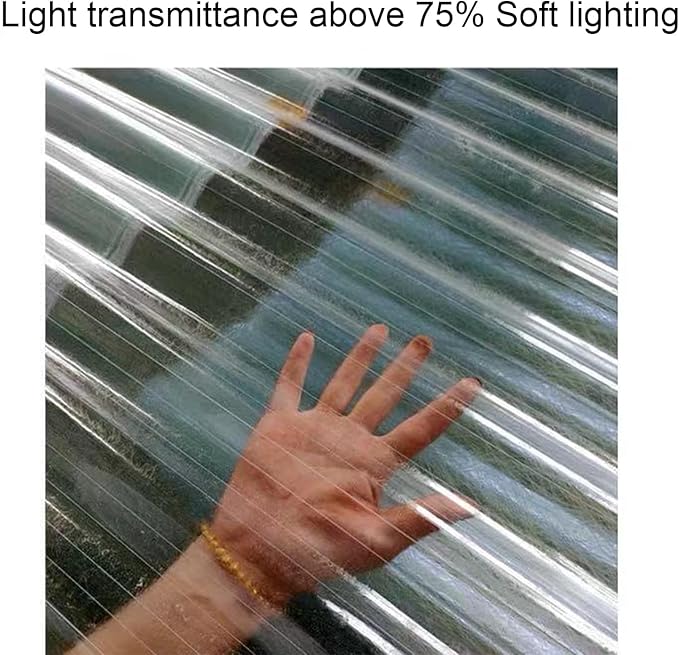 10 PCS Polycarbonate Roofing Panels Splicable Corrugated Plastic UV Resistan Greenhouse roof Panels Easy Cut for CanopyCarport (Clear 10PCS 71X33in)