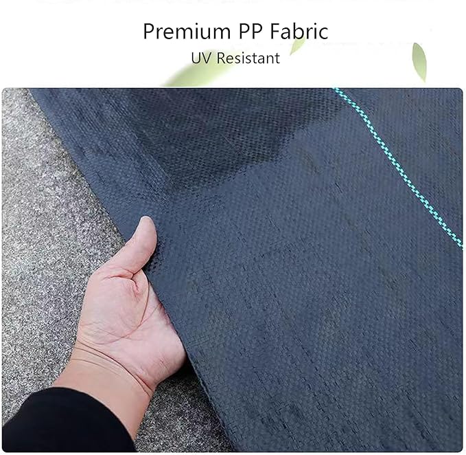 Weed Control Fabric Heavy Duty Weed Membrane Roll Tear-proof Weed Barrier Weed Barrier Mat High Permeability Ideal for Use in Patios Garden Flower Beds Landscaping(1.5 * 100m)