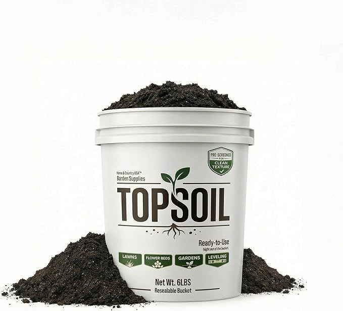 All Purpose Top Soil Pail Garden Potting Soil Indoor Plants Mix and Potting Soil Outdoor Plants Versatile Potting Mix for Flowers Vegetables Shrubs and Landscaping (6 lb)