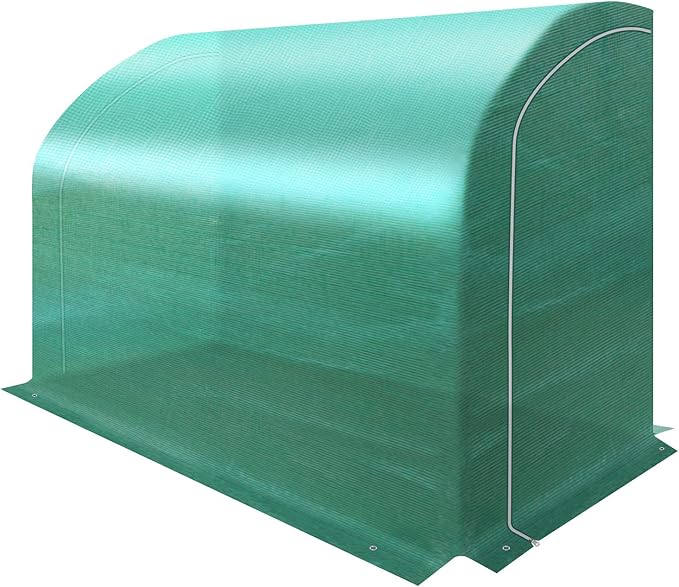 YardGrow Greenhouse Replacement Cover for 10x5x7'H Outdoor Lean to Walk-in Wall Greenhouse Portable Waterproof Hot House (Green)