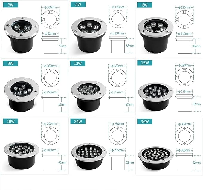 Underwater LED Landscape Light - Recessed Underwater Light 24V Low SpotlightCold White-18W