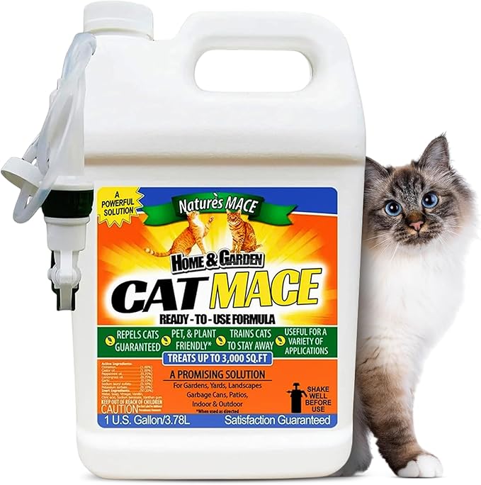 Nature's Mace Cat Mace Cat Repellent Pets Training Tool Outdoor &amp Indoor Home Liquid Spray Deterrent Landscaped Marking Anti-Scratch Garden &amp Furniture Protector Ready-to-Use 1 Gallo