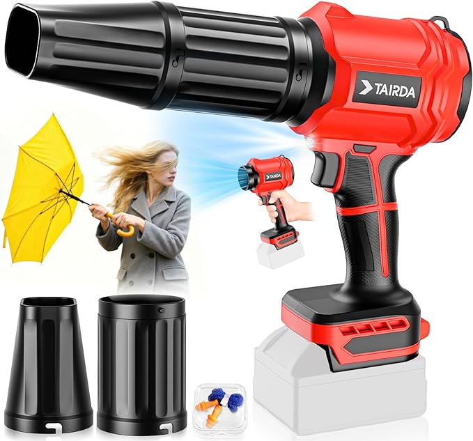 Cordless Leaf Blower Compatible for Milwaukee 18V Battery(NO Battery) Mini Turbo Jet Blower with 2 Nozzles Lightweight &amp One-Hand Use for Patio Garage Yard Cleaning Car Dryer(Tool Only)