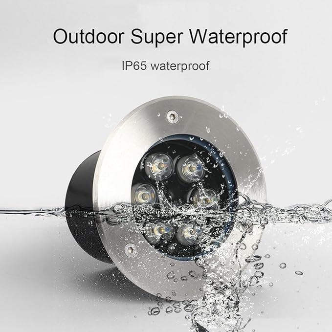 Low Voltage Landscape Lights Outdoor Underground Light AC12/24V Embedded Round Landscape Lamp IP66 Waterproof for Garden Path Piazza Stairs Spotlights(Warm White24W-AC24V)