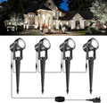4in1 6000kOutdoor Landscape Lighting 6In1 Pack Outdoor Spot Lights LED Landscape Lighting for Yard Plant Lawn Garden IP65 Waterproof 3000K Warm White