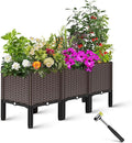 Garden Boxes Outdoor Raised Garden Bed with Legs Planter Boxes Outdoor with Easy Assembly Garden Box with Drain Outlet for Vegetables/Herbs47x15x19in