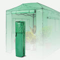 EAGLE PEAK Replacement Cover for 8x6 Portable Walk-in Pop up Greenhouse Front and Rear Roll-Up Zipper Entry Doors and 2 Large Roll-Up Side Windows (Frame Not Included) Green